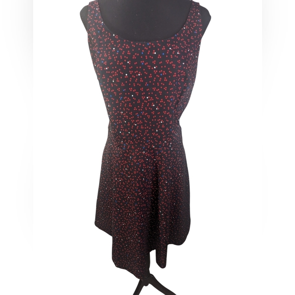 GAP New With Tags Black and Red Star Pattern Mini Dress Size 14.